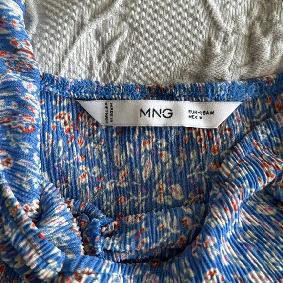 Mango Blue Ruched Camisole Top - Picture 2 of 5